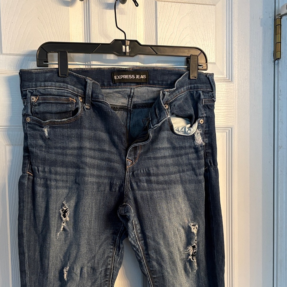 Express Women's Dark Blue Skinny Jeans